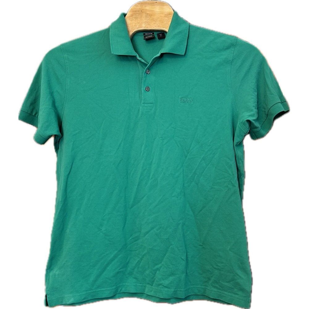 Boss Hugo Boss Polo Shirt Mens XXL Green Short Sleeve Pima Cotton